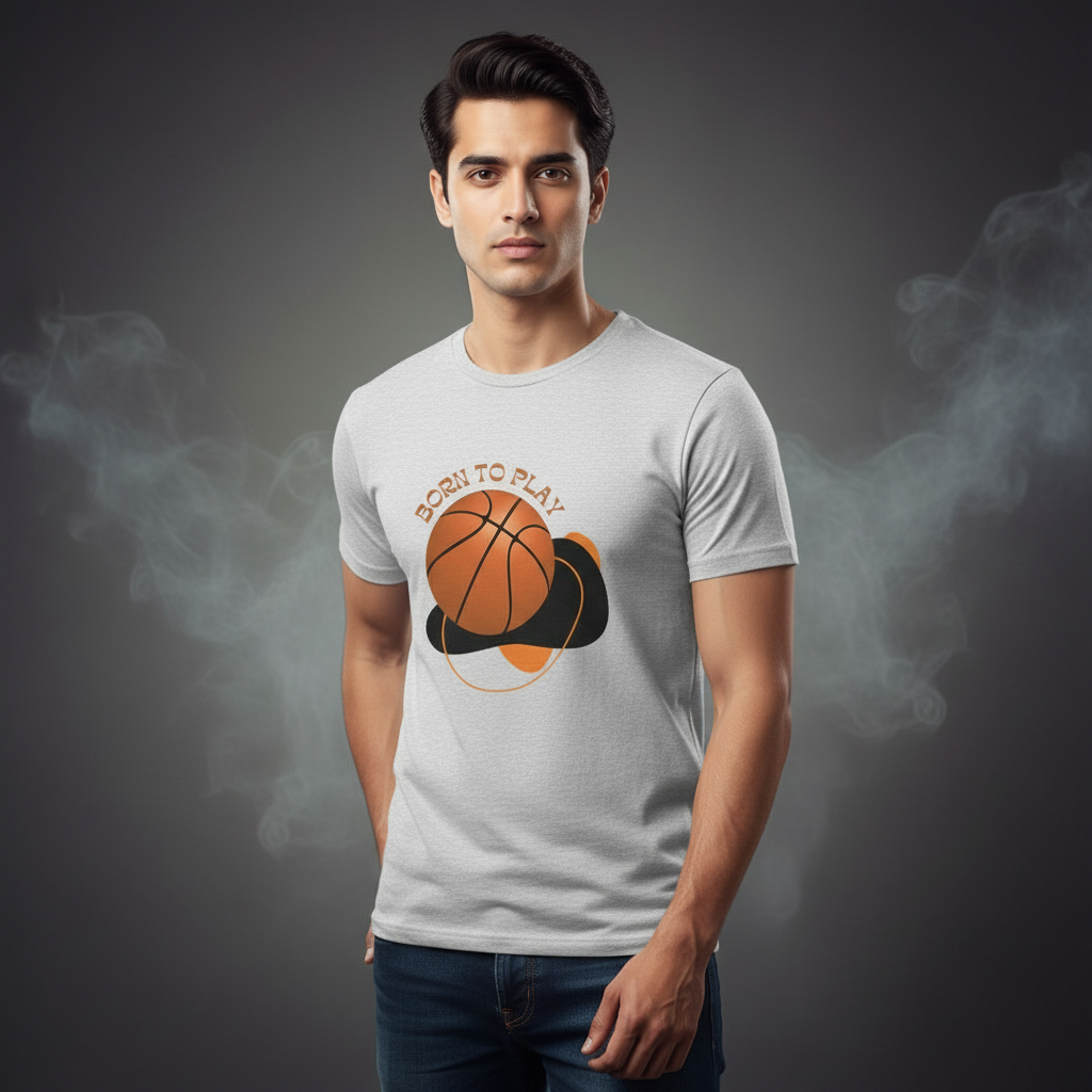 Men's Half Sleeves T-shirt Born To Play Print