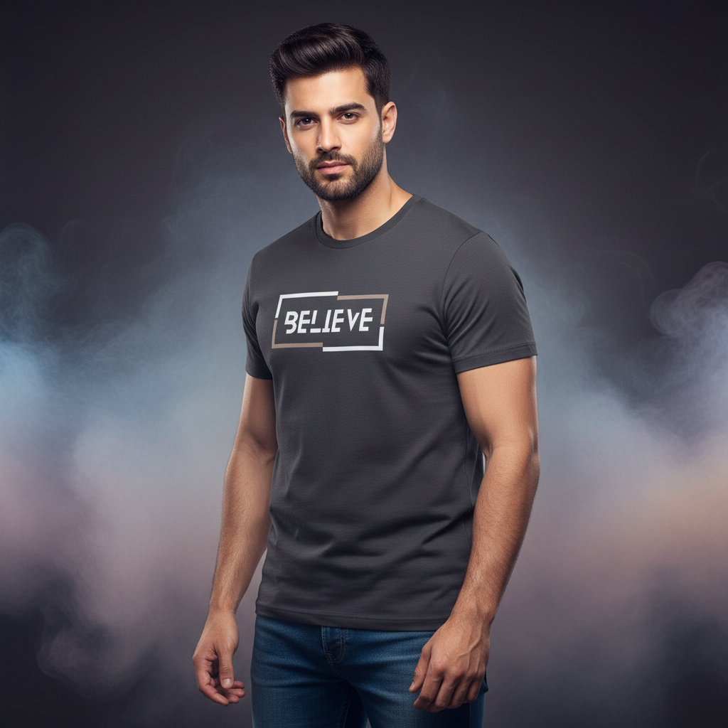Men's Regular T-shirt Believe Print
