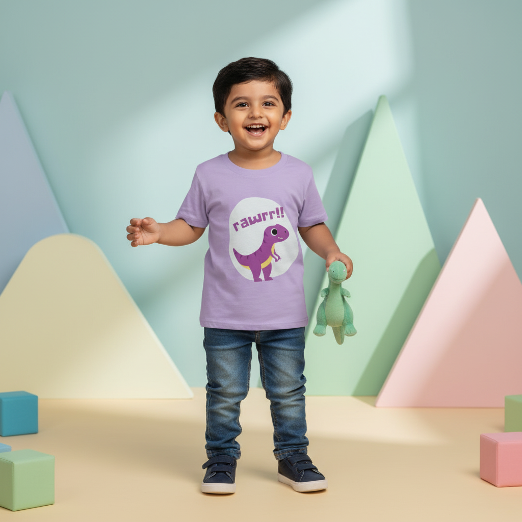 Kid's Toddlers T-shirt Dino Rawrr Print