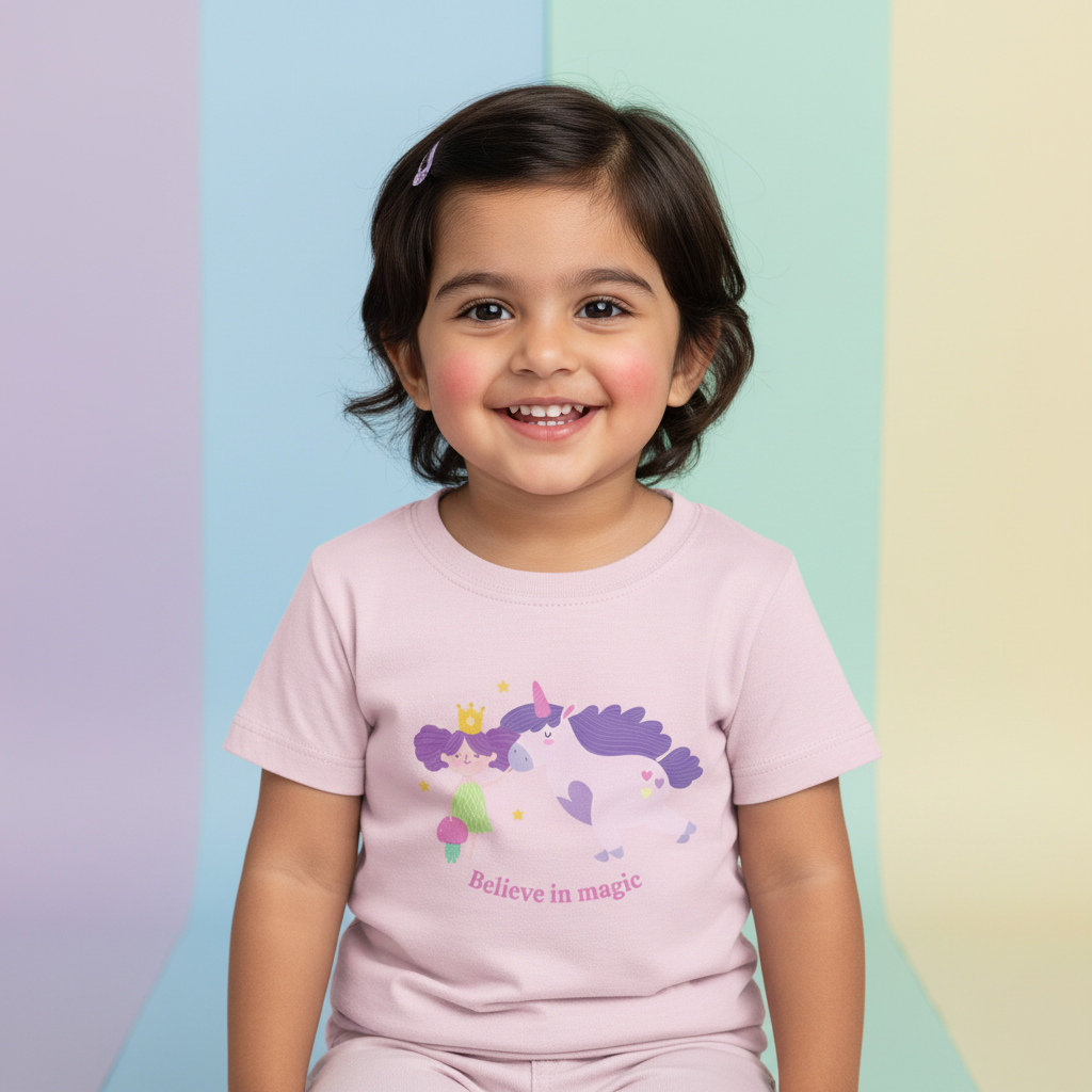 Kid's Girls Toddlers T-shirt Unicorn Magic Print
