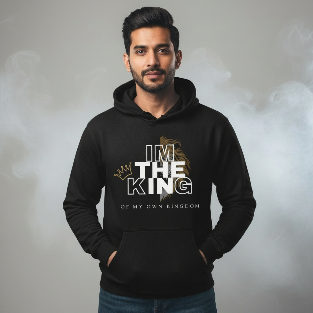 Men's  Full Sleeves Hoodie I M King Print