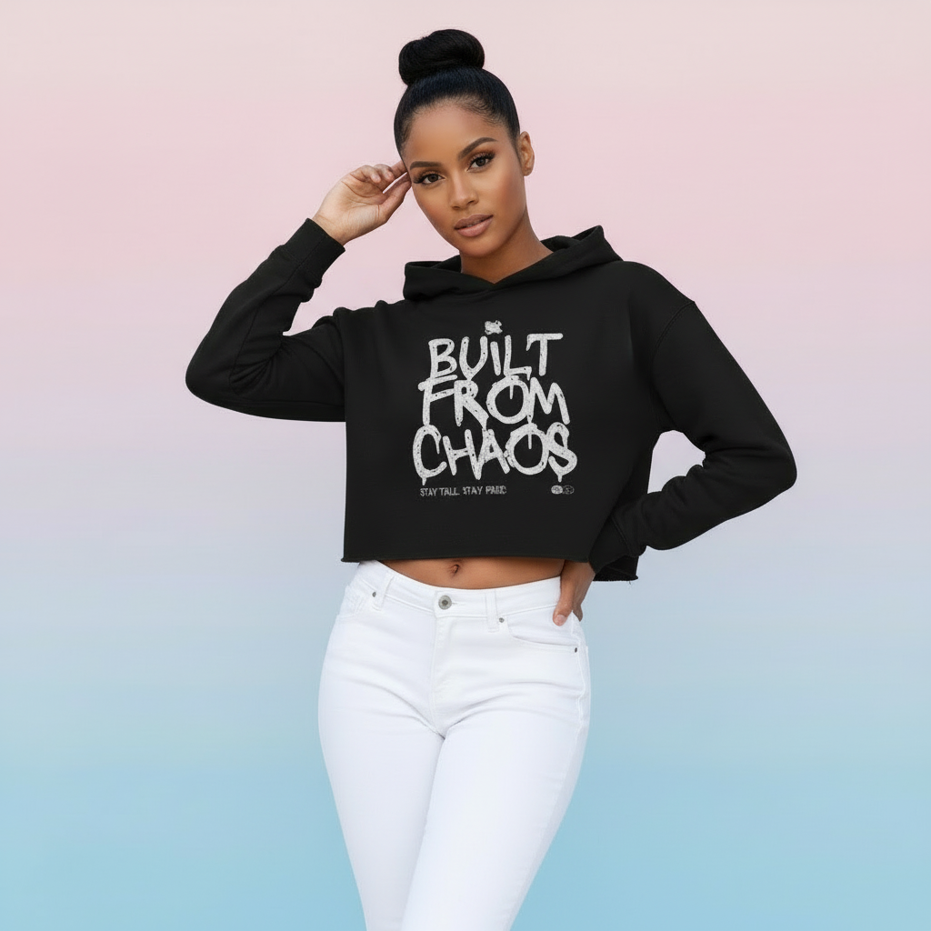 Women’s Crop Hoodie Chaos Print