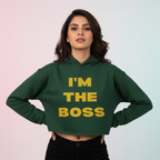 Women’s Crop Hoodie Boss Print