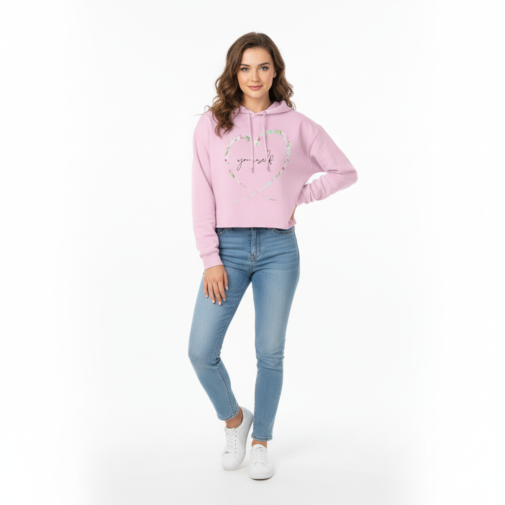 Women’s Crop Hoodie Love yourself print