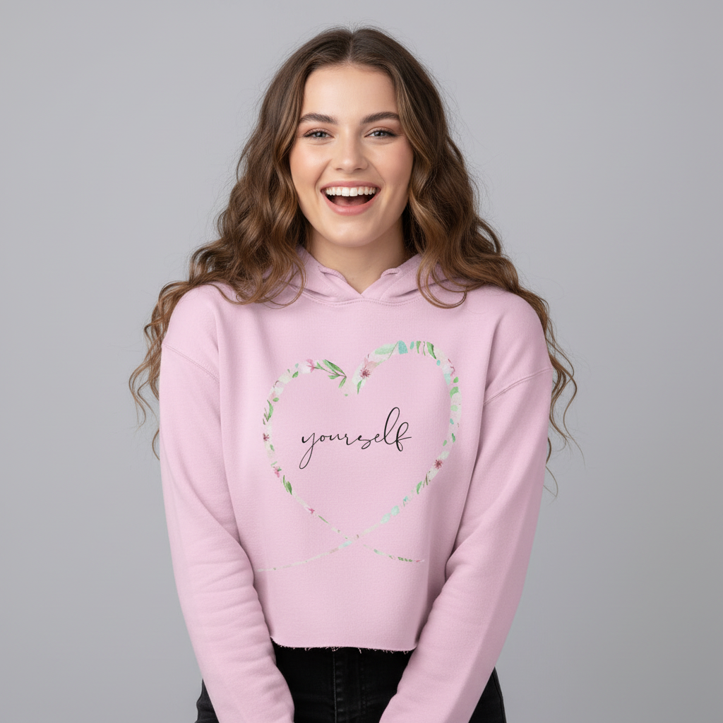 Women’s Crop Hoodie Love yourself print