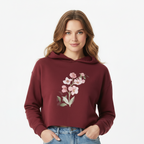 Women’s Crop Hoodie Floral Print
