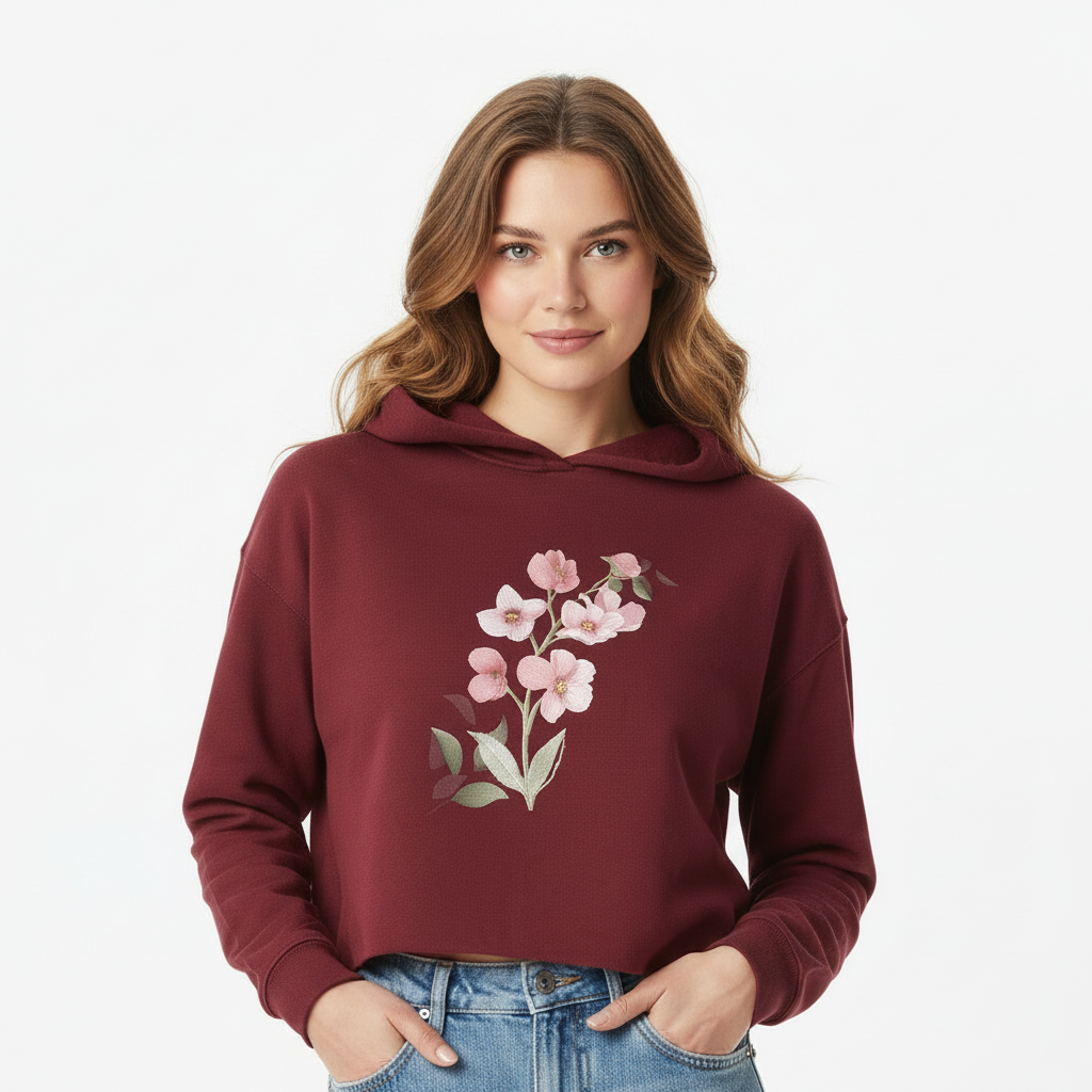 Women’s Crop Hoodie Floral Print