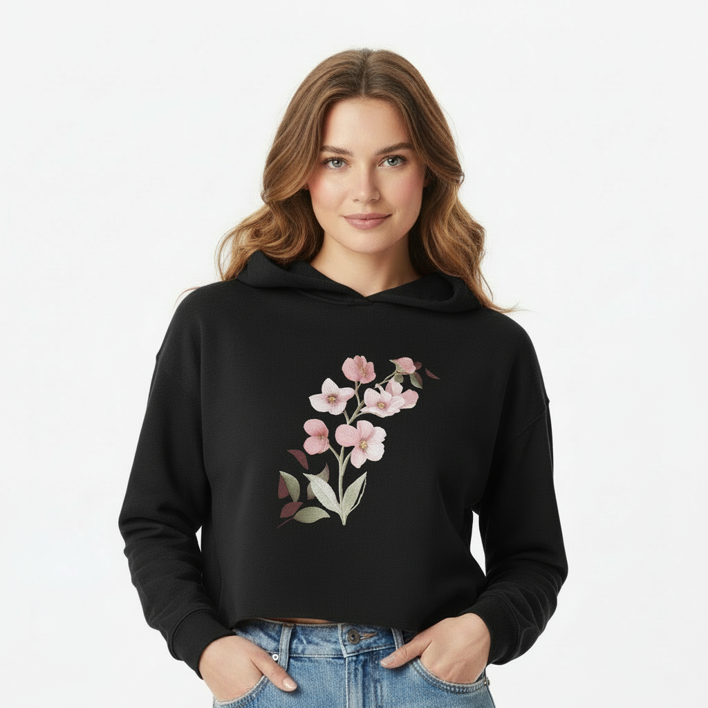 Women’s Crop Hoodie Floral Print