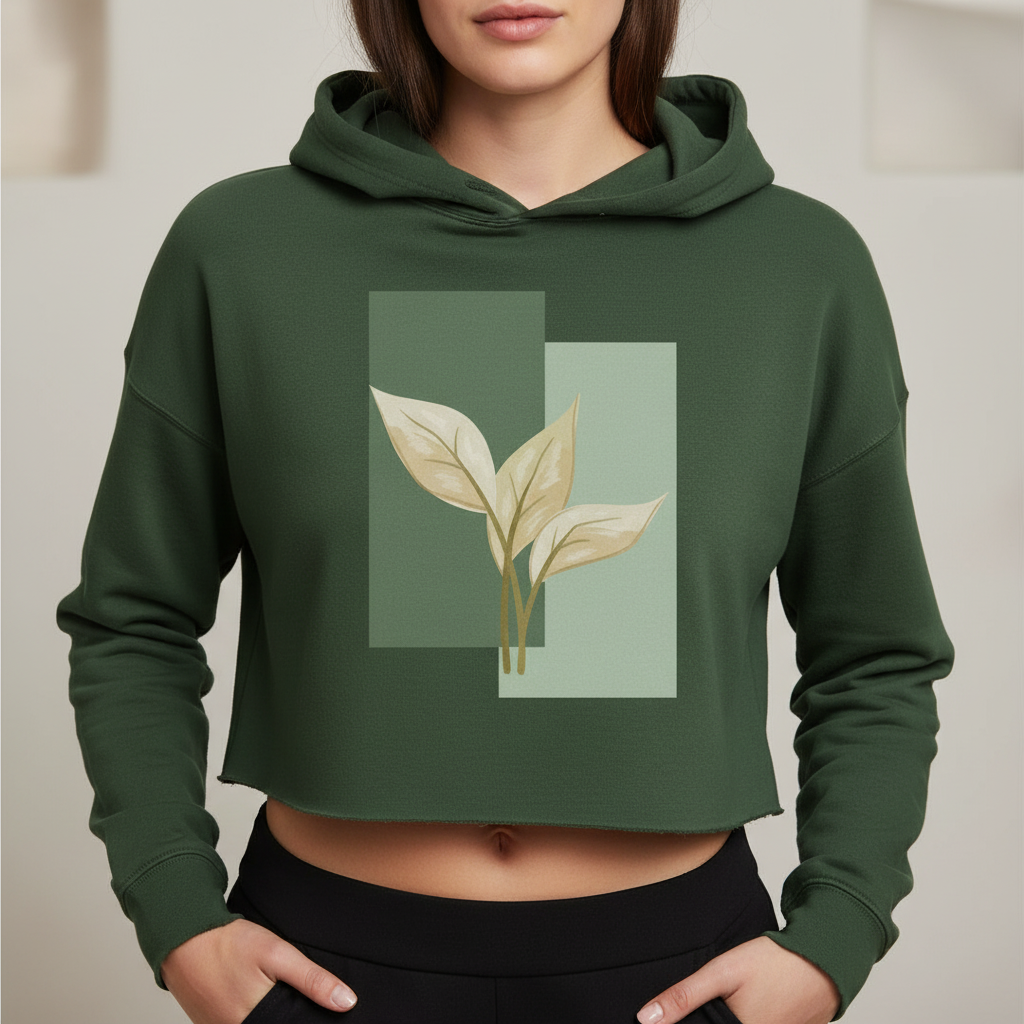 Women’s Crop Hoodie Floral Print