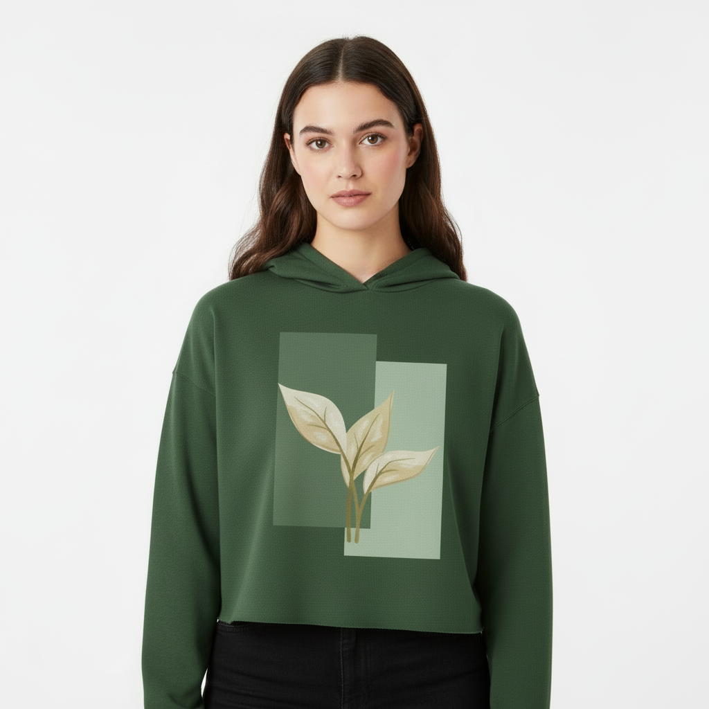 Women’s Crop Hoodie Floral Print