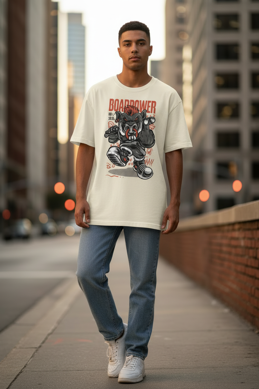 Men’s Oversized T-Shirt Boar Power