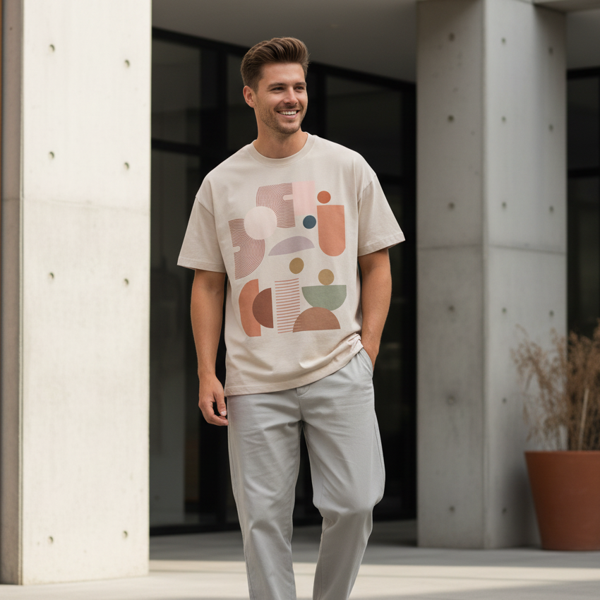 Men’s Premium Oversized T-Shirt Illustration Print