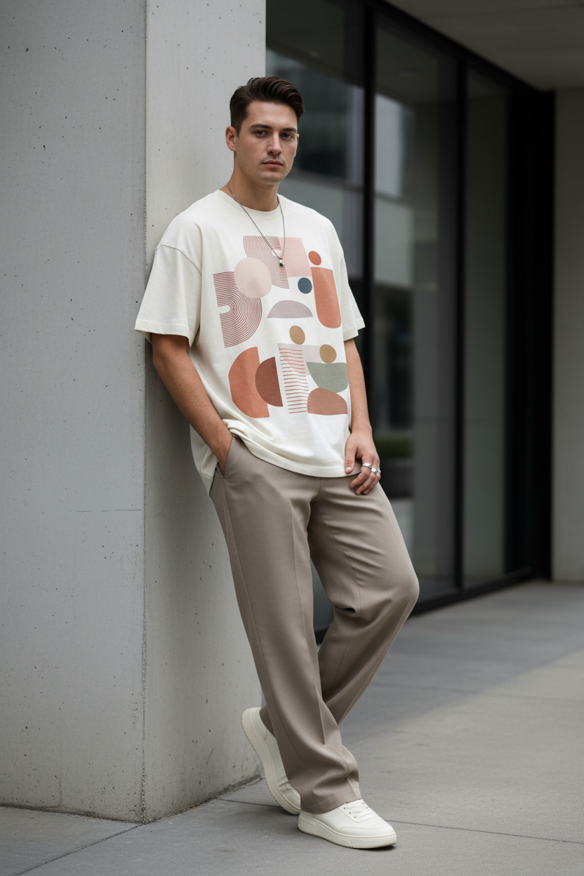 Men’s Premium Oversized T-Shirt Illustration Print