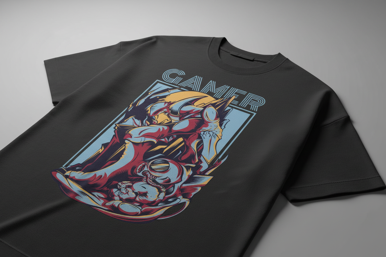 Men’s Premium Oversized T-Shirt Gamer Print