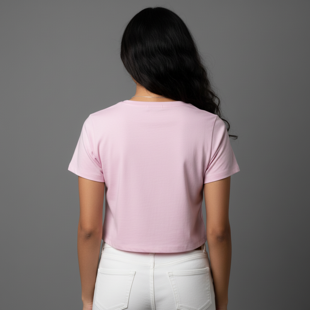 Women's Crop Top Purple Love Print