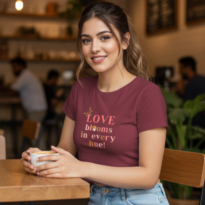 Women’s Crop Top Love Blooms Print