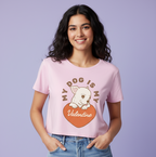 Women’s Crop Top Dog Valentine Print