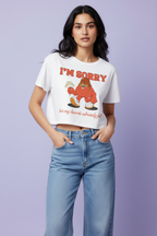 Women’s Crop Top Sorry Heart Full Print