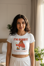 Women’s Crop Top Sorry Heart Full Print