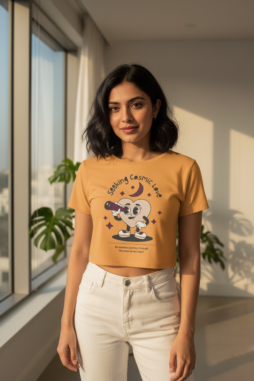 Women’s Crop Top Cosmic Love Print