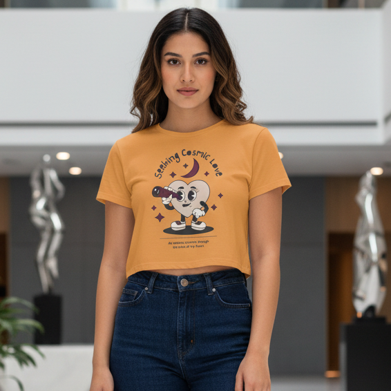 Women’s Crop Top Cosmic Love Print