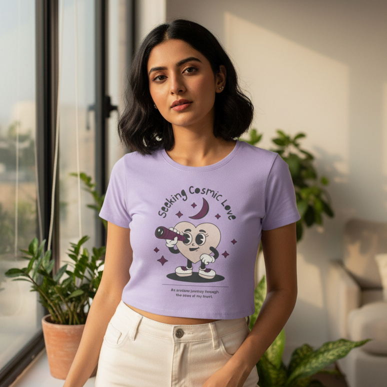 Women’s Crop Top Cosmic Love Print
