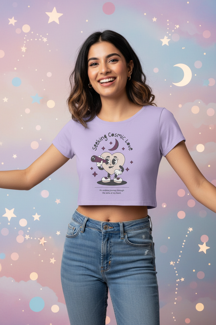 Women’s Crop Top Cosmic Love Print