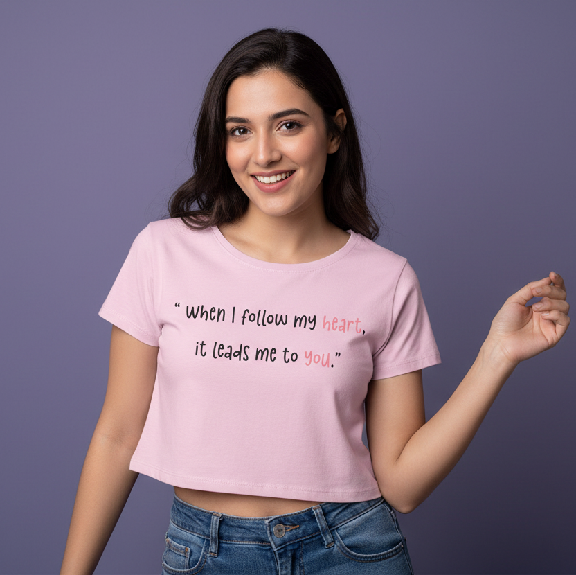 Women’s Crop Top Heart Leads Print