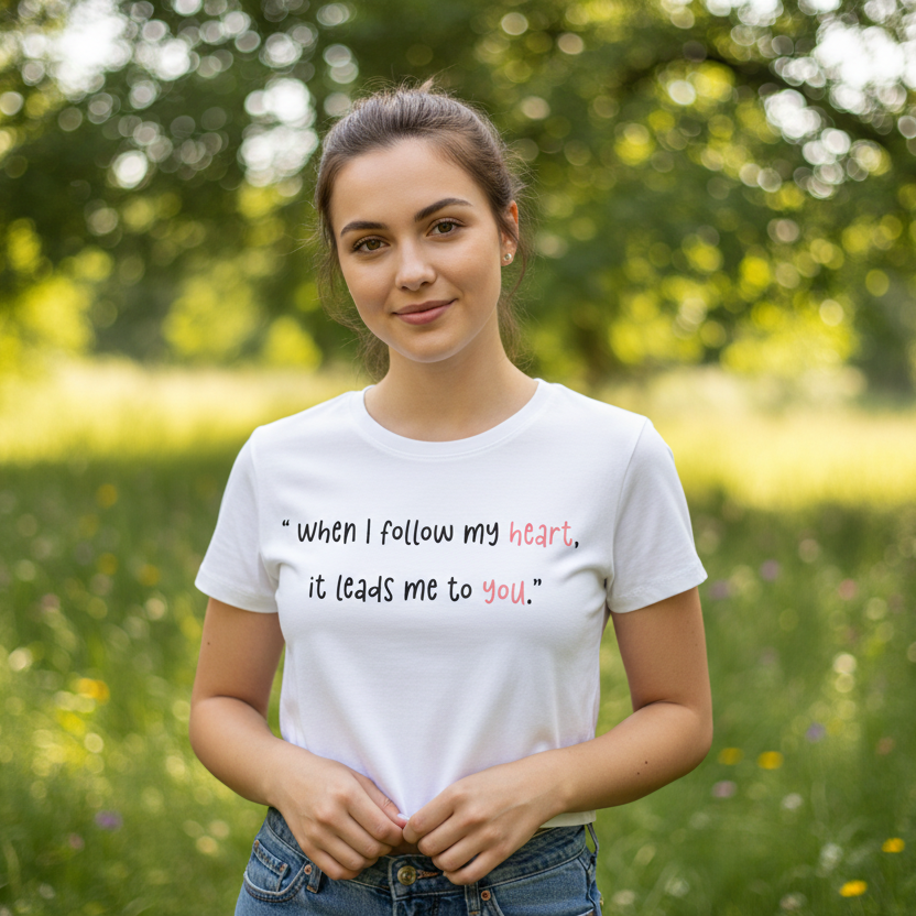 Women’s Crop Top Heart Leads Print