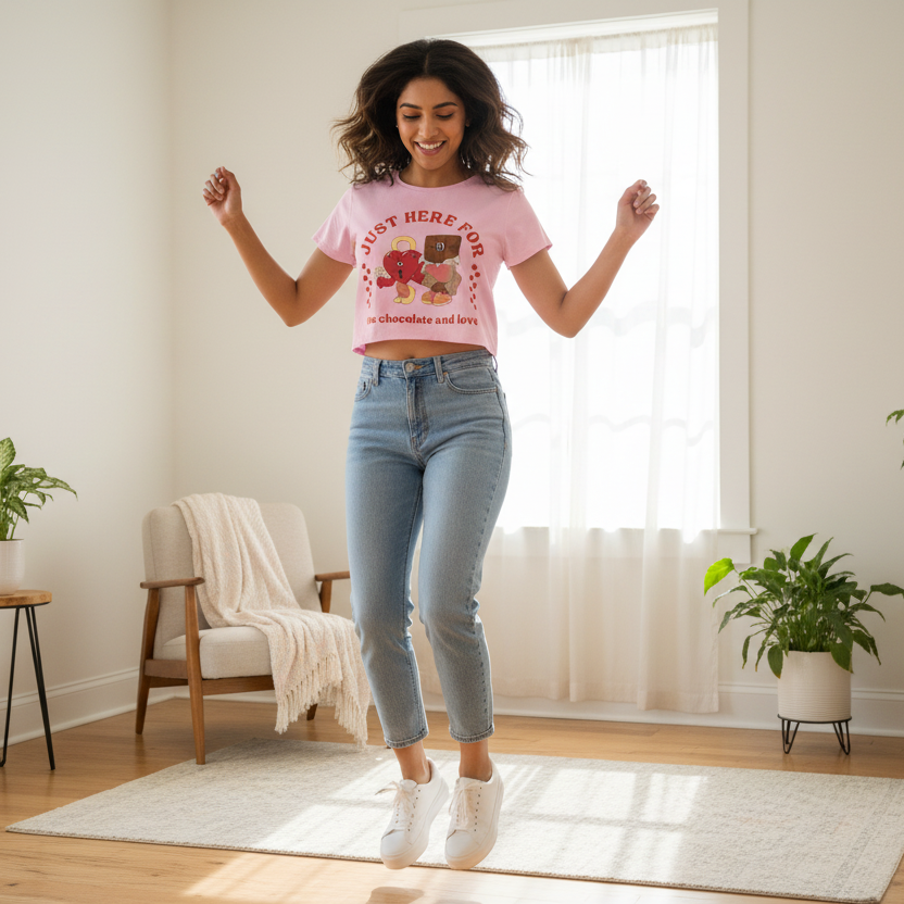 Women’s Crop Top Just Here Print