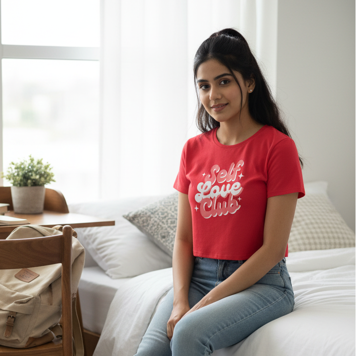 Women’s Crop Top Self Love Print