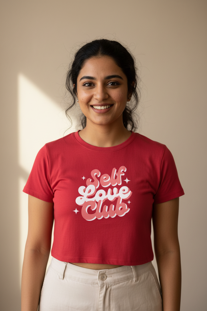 Women’s Crop Top Self Love Print