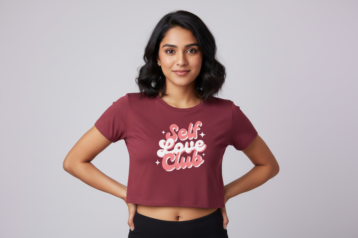 Women’s Crop Top Self Love Print