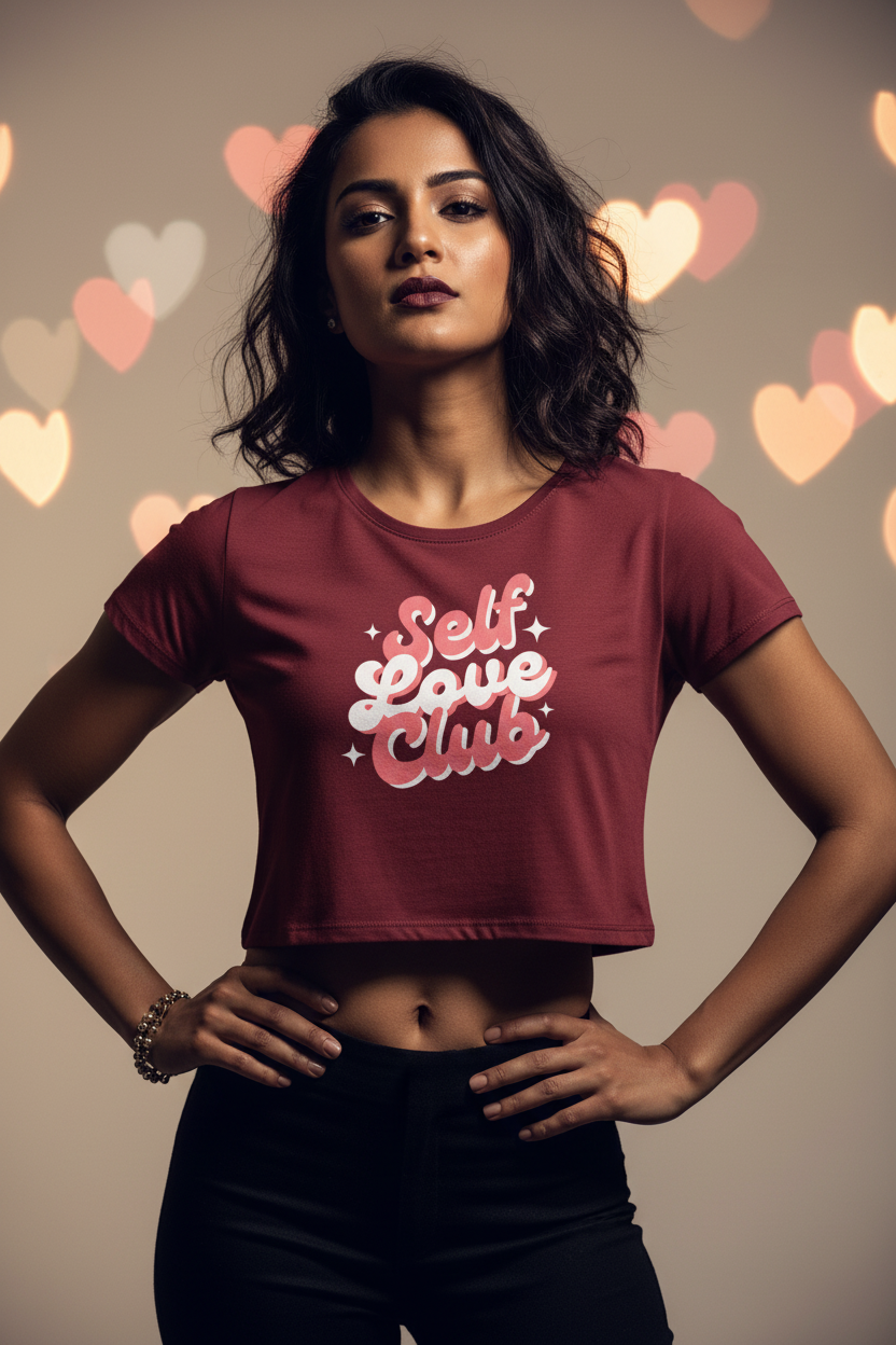 Women’s Crop Top Self Love Print