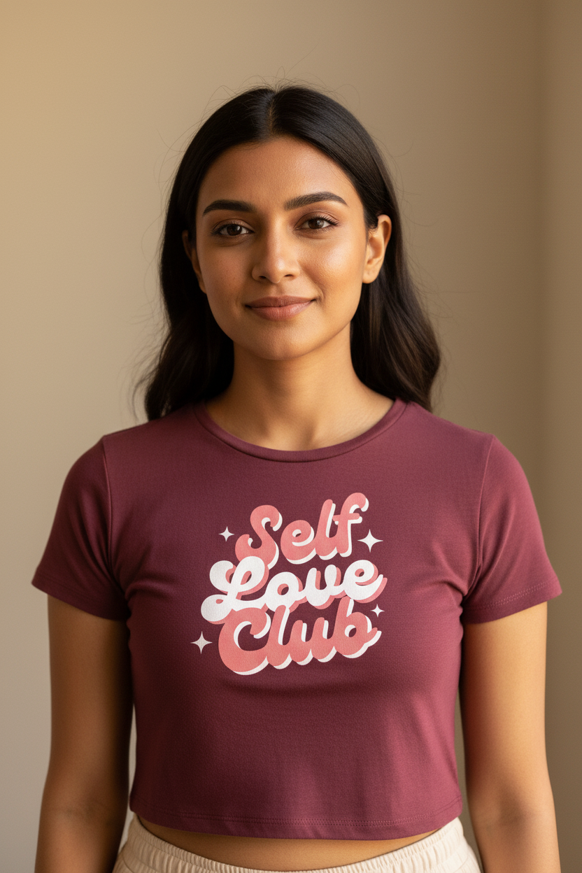 Women’s Crop Top Self Love Print