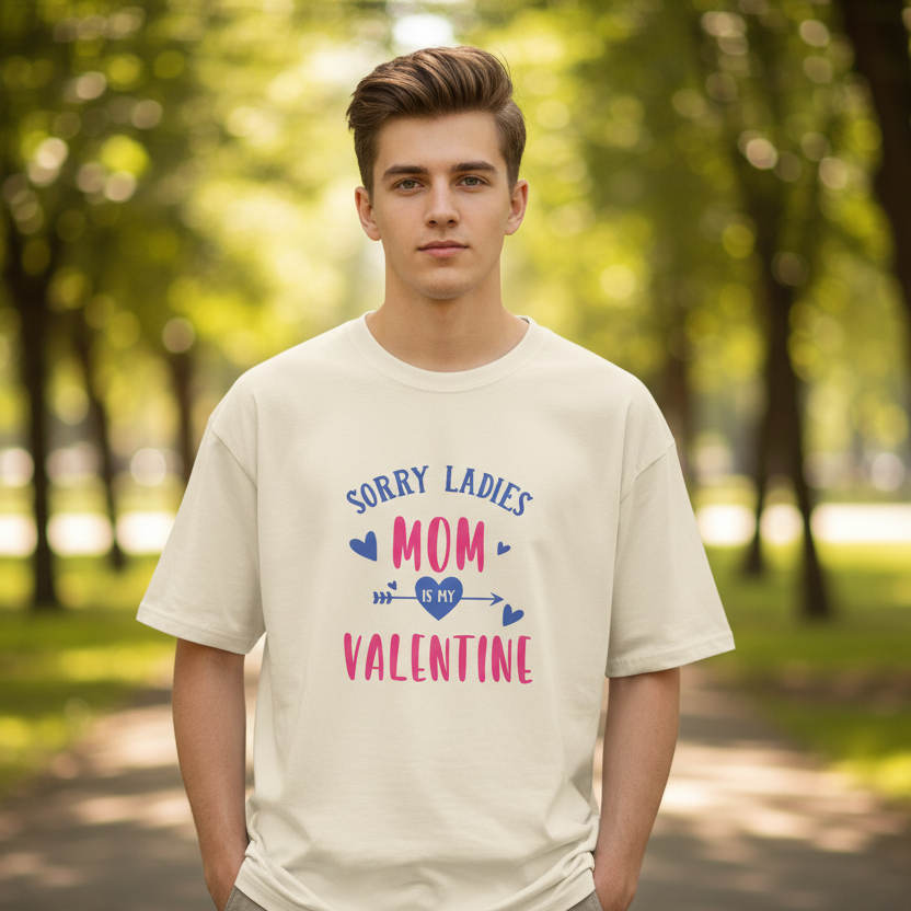 Men’s Oversized T-Shirt Mom Valentine Print