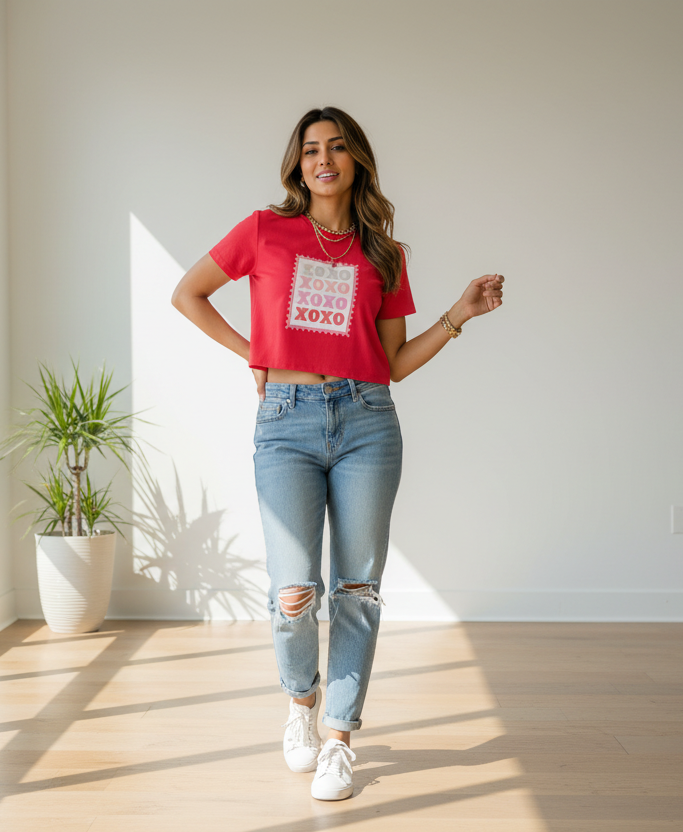 Women’s Crop Top XO Print
