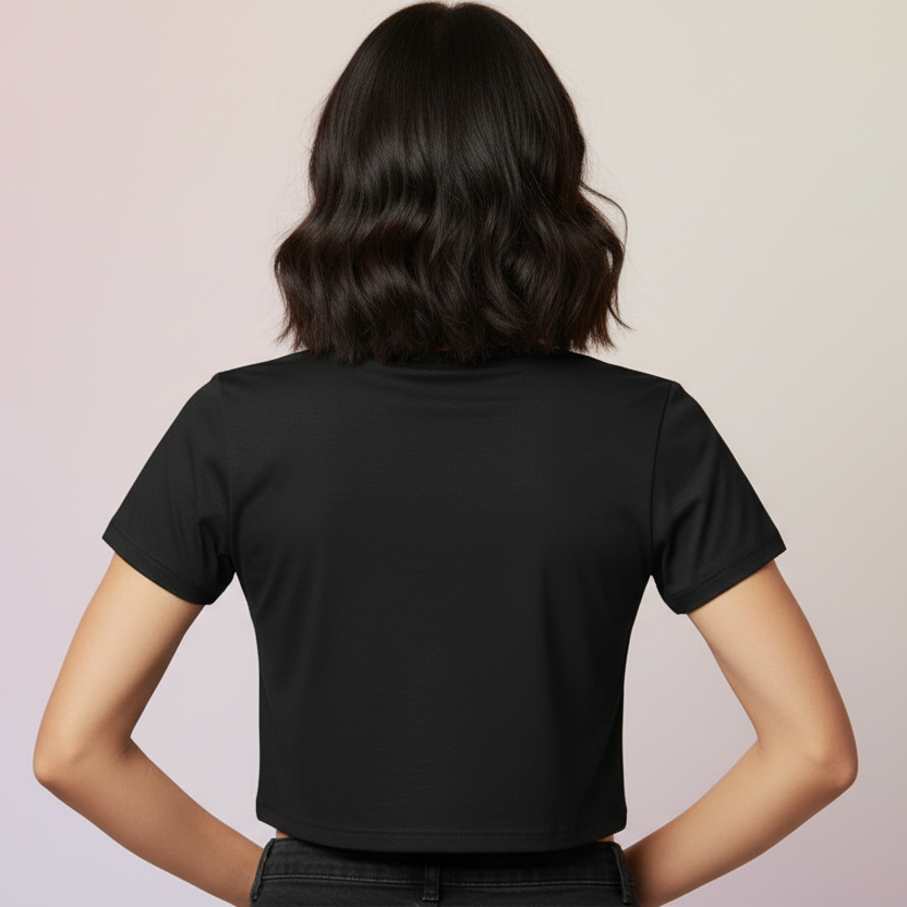 Women’s Crop Top Here for chocolate Print