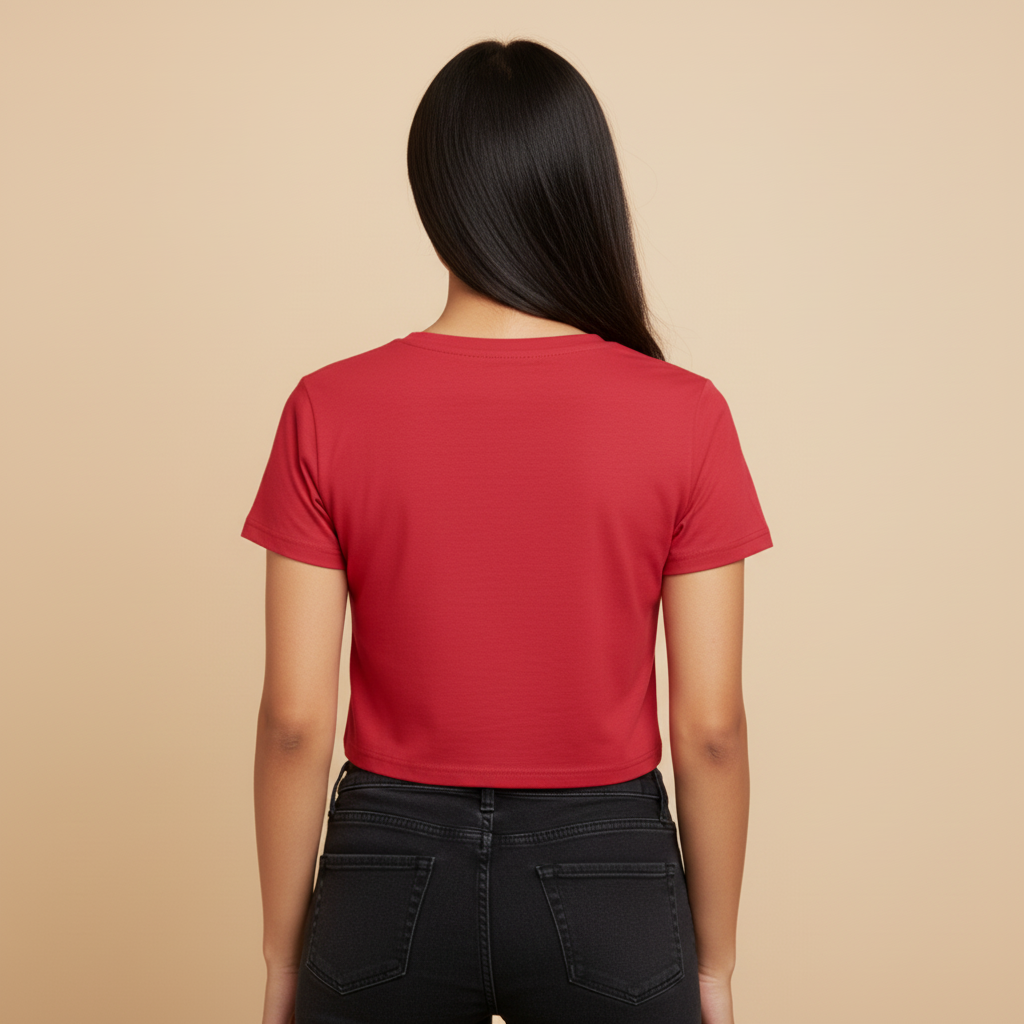 Women’s Crop Top Here for chocolate Print