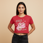 Women’s Crop Top Here for chocolate Print