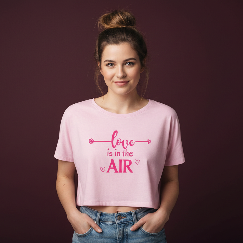 Women’s Crop Top Love in the Air Print