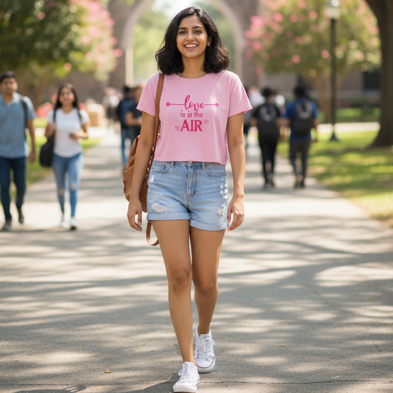 Women’s Crop Top Love in the Air Print