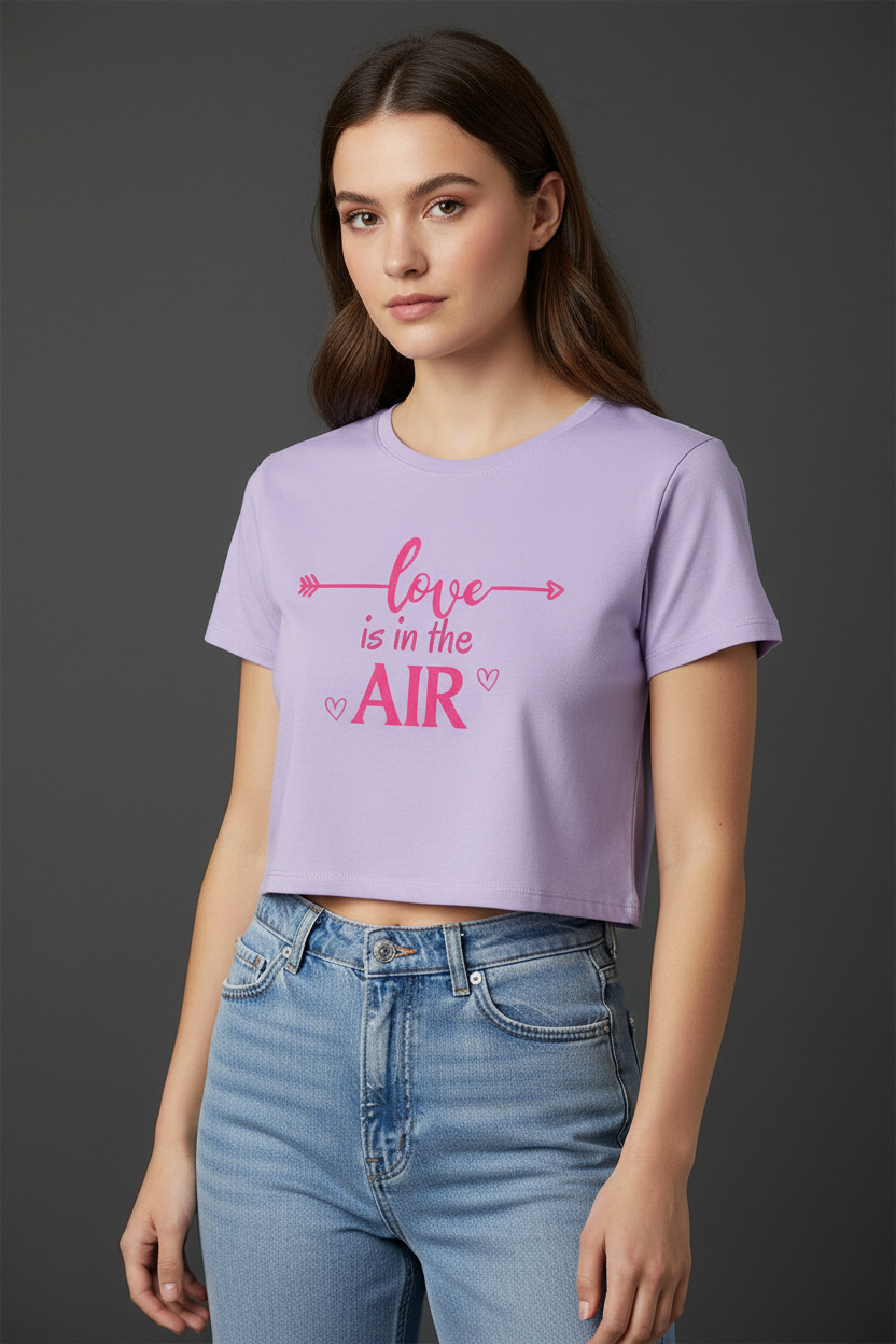 Women’s Crop Top Love in the Air Print