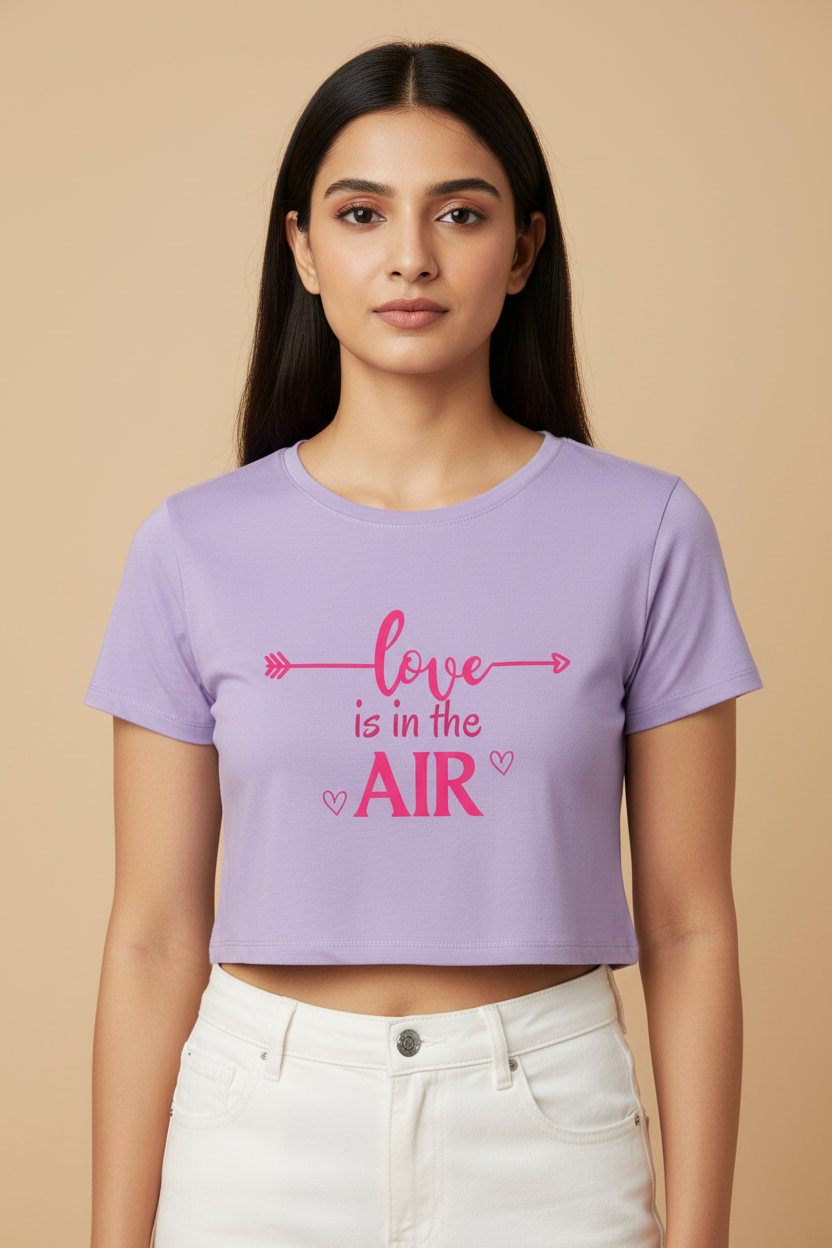 Women’s Crop Top Love in the Air Print