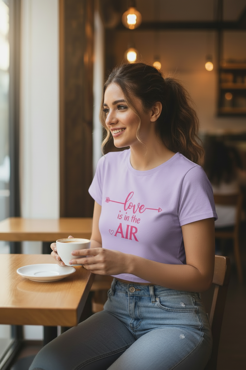 Women’s Crop Top Love in the Air Print