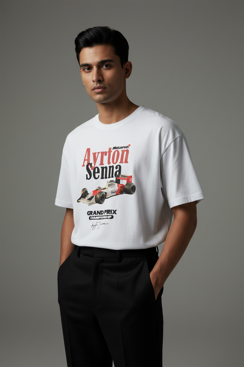 Men's Oversized T-shirt Grand Prix Senna Print