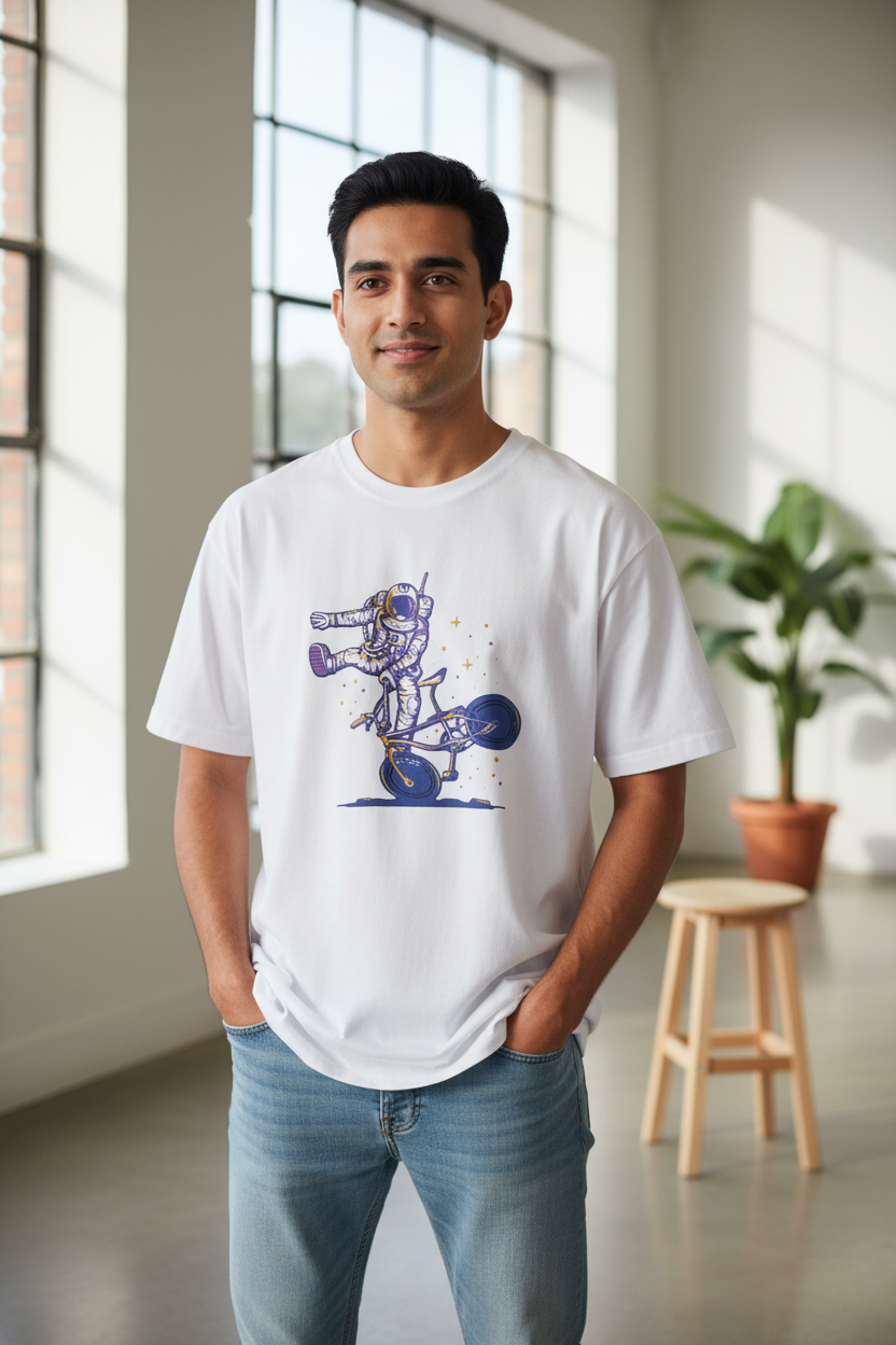 Men's Oversized T-shirt Astronaut Print