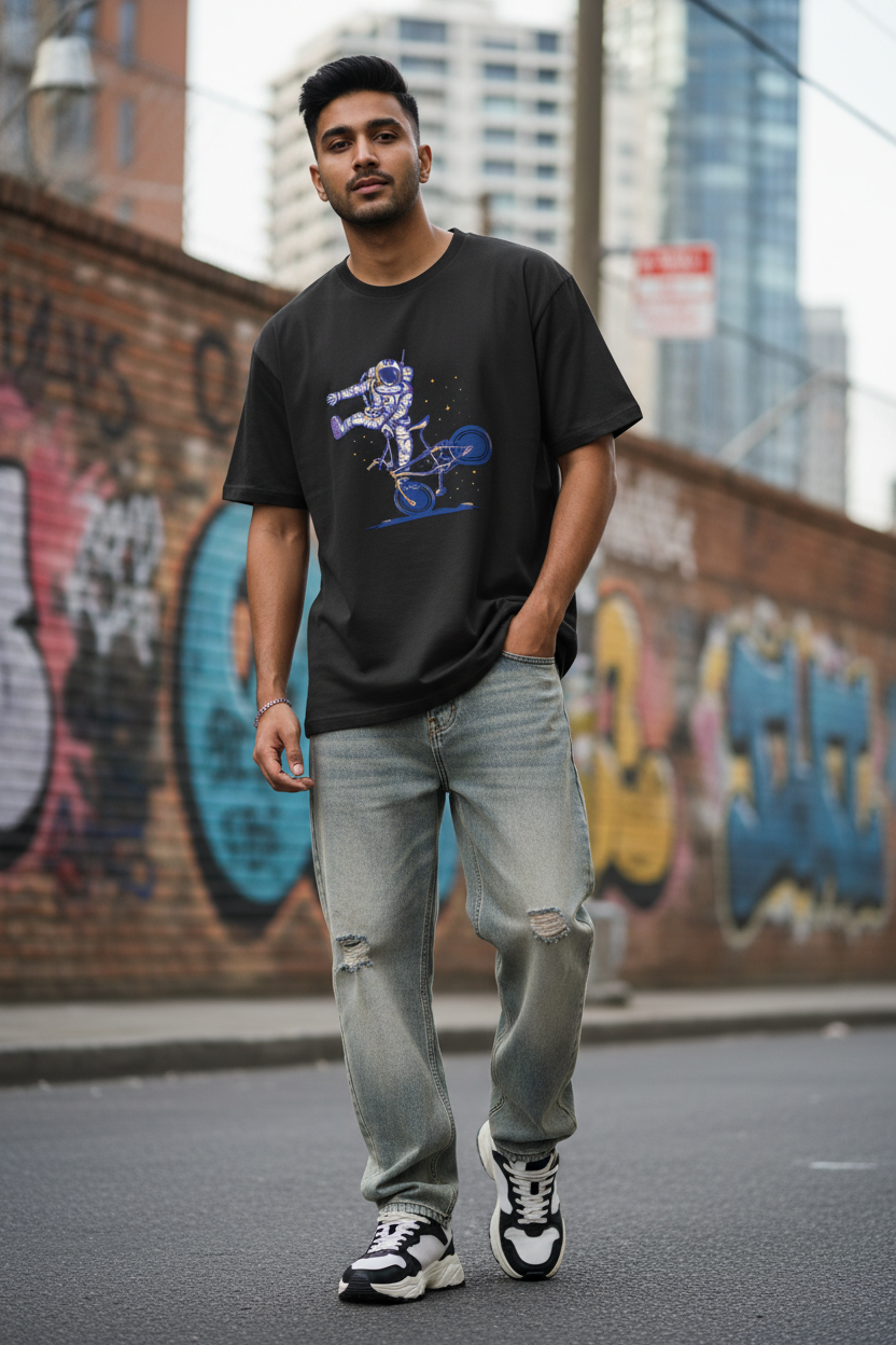 Men's Oversized T-shirt Astronaut Print