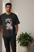Men's Oversized T-Shirt Super Hero Print