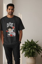 Men's Oversized T-Shirt Super Hero Print
